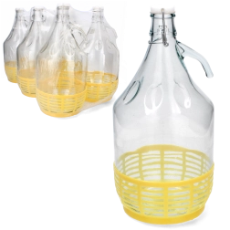 5 L Glass Demijohn with Handle and Mechanical Closure
