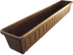 Fioriera in plastica Garden 100 cm marrone