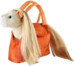 Plush handbag with horse – orange