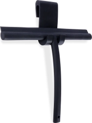 Silikonska brisalka za steklo s kljukico, črna