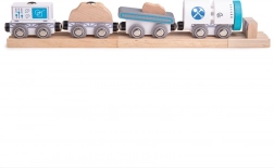 Bigjigs Rail treno minerario in legno con binari e paraurti