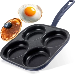 Cast iron egg pan with enameled surface, 4 molds, 20.5 × 20.5 cm ORION