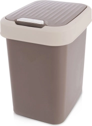 Kunststoff-Mülleimer 12 l braun mit Schwingdeckel