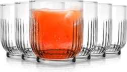 Set kozarcev 300 ml — 6 kosov, prozorno rebrasto steklo