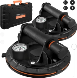 Bigstren vacuum suction cup with pump (set of 2 pcs) with pressure gauge and carrying case