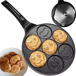 RUHHY smiley-face egg and pancake pan, 7 portions, 26 cm