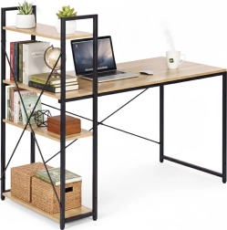 Bureau 120 × 60 cm met rek en 3 planken in loftstijl ModernHome