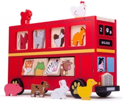 Wooden Bus with Animals by Bigjigs