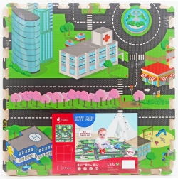 Morbido puzzle in schiuma città per pavimento 118 × 118 cm