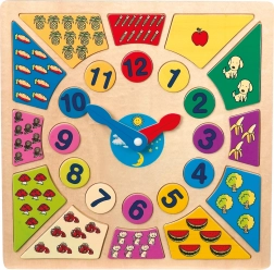 Inlegpuzzel met klok – leer de tijd small foot