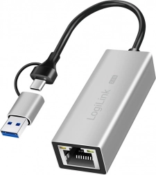 Adattatore USB‑A/USB‑C a Ethernet 2,5G, grigio