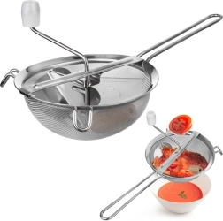 Steel food mill for fruit and vegetables