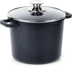 Tall granite pot with glass lid GRANDE 4.2 l