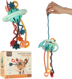 Montessori senzorička zvečka i grickalica s uzicama i gumbima za bebe