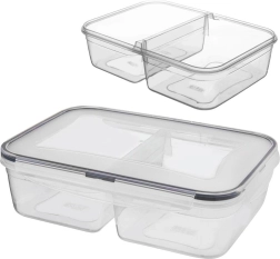 Divided food box with lid and seal 2 l