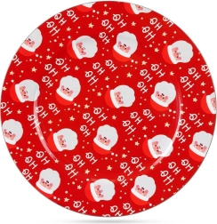 Red charger plate with Santa motif, 33 cm