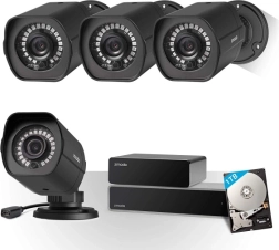 zmodo set sistema di telecamere 4× 1080p con nvr e disco da 1 tb
