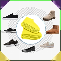 Copriscarpe in silicone impermeabili, antiscivolo, taglia M, gialli
