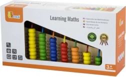 Wooden educational counting toy with beads