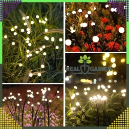 Zonne-tuinlampen met grondpen, bol, 6 LED, schemersensor, 2 stuks