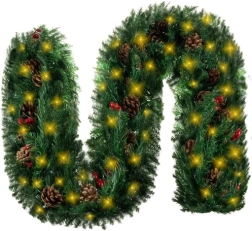 Božični venec 270 cm z LED lučkami RUHHY
