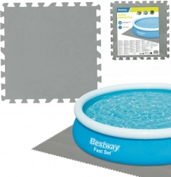 Bestway tappetino protettivo in schiuma per piscina 50 × 50 cm, grigio