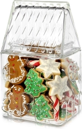 Bocal en verre pour biscuits en forme de petite maison 1,5 l