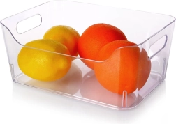 Organizer per frigorifero 23 × 16 × 9,5 cm – box trasparente con maniglie