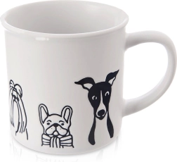 White ceramic mug with dogs 500 ml