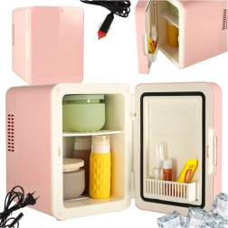 Mini frigorifero elettrico portatile 2 in 1 rosa 4L