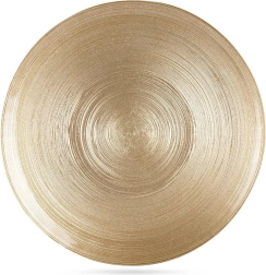 Assiette plate en verre doré 28 cm