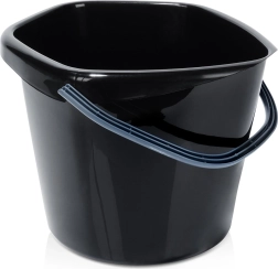 Kunststof zwarte emmer 10 l