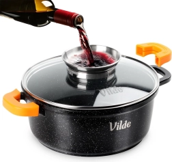 Granite pot with glass lid Terruna Aroma 20 cm, 2.1 l