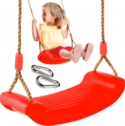 Balançoire d’extérieur pour enfants avec siège en plastique et mousquetons