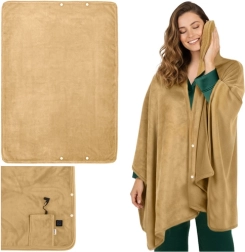 Ruhhy electric heated cape for back and shoulders 160 × 90 cm, beige