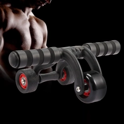 Kółko do ćwiczeń brzucha z matą pod kolana, 4 koła