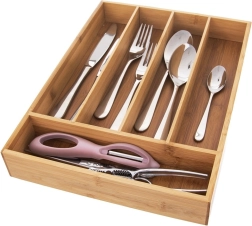 Organizzatore in bambù per posate da cassetto 35 × 26 cm
