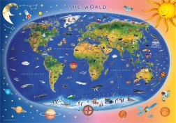 Dino kids world map puzzle 300 XL pieces