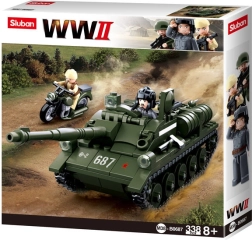 Sluban WWII Soviet Self-propelled Gun SU-85 Tank Destroyer