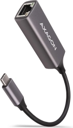 Adattatore Ethernet Gigabit AXAGON USB‑C, installazione automatica, in metallo, grigio titanio