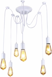 Luminaire plafond Zd74b 6 bras blanc