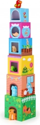 Small Foot stacking tower with wooden animals