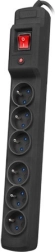 overspanningsbeveiligde stekkerdoos Multi M6, 6 stopcontacten, 10 m, zwart