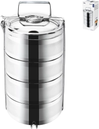 Boîte repas thermique en acier inoxydable Orion à 4 étages, 4 × 1,1 l