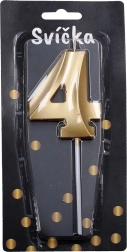 Candela party dorata numero 4