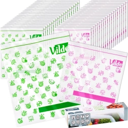 Sacchetti per alimenti con chiusura a zip 20,5 × 21 cm e 24 × 29 cm, 40 pz