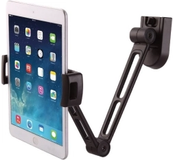 Nástěnný držák na tablet 4,7–12,9" s nastavitelným ramenem – černý