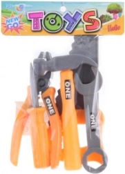 Children's plastic tool set in a bag