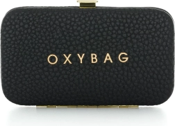 Podróżny zestaw do manicure skórzany czarny