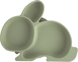 Silikon-Kinderteller mit Hasenform, grün 23 × 18,5 × 3,5 cm